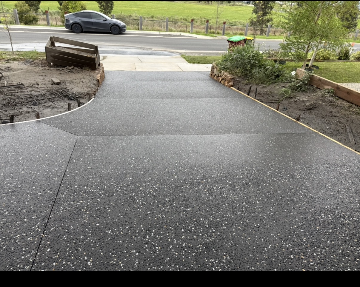 Charcoal Exposed Driveway in Cranbourne